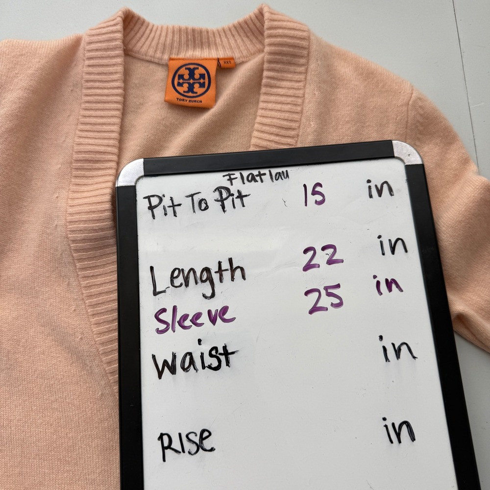 Tory Burch Simone 100% Cashmere Cardigan Womens XXS Pink Quiet Luxury Old Money - Picture 9 of 9